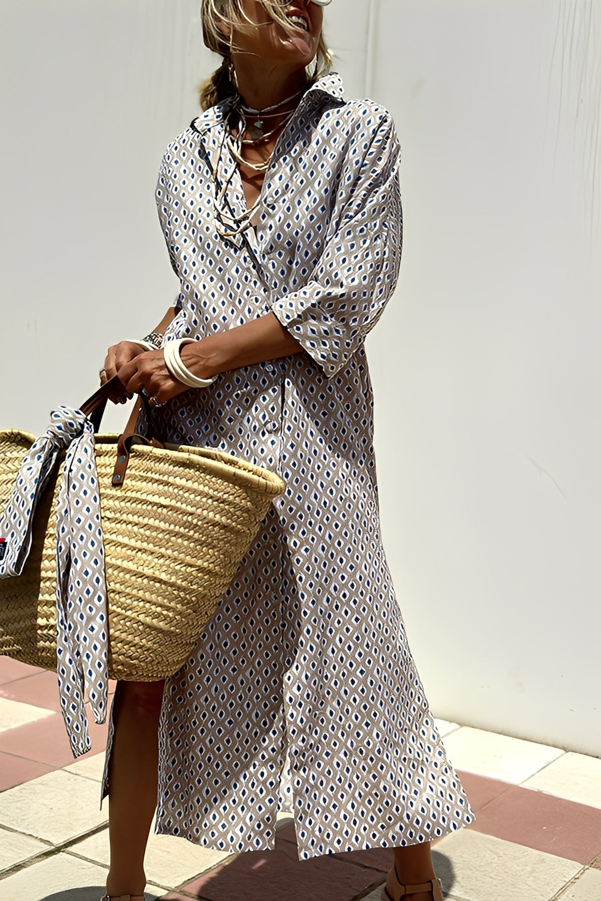 Amélie - Klassinen raidallinen mekko naisille