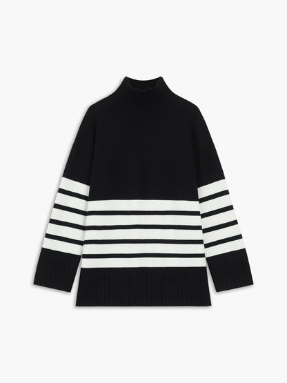 Colette – Raidallinen Mock-Neck-Pullover
