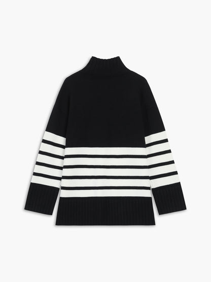 Colette – Raidallinen Mock-Neck-Pullover