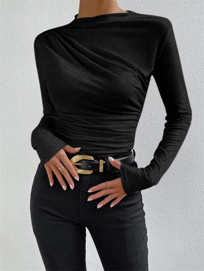 Livia – Pitkähiha shirt, jossa on poimutuksia