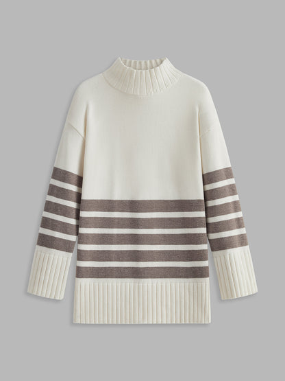 Colette – Raidallinen Mock-Neck-Pullover