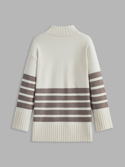Colette – Raidallinen Mock-Neck-Pullover