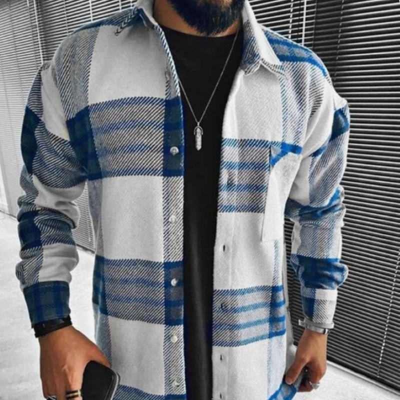 Ben – Kariutettu Overshirt rintataskulla miehille