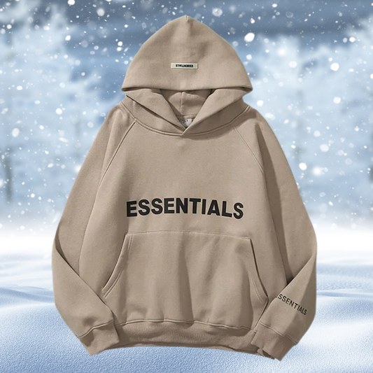 Essentials – Painettu huppari ylikokoisena