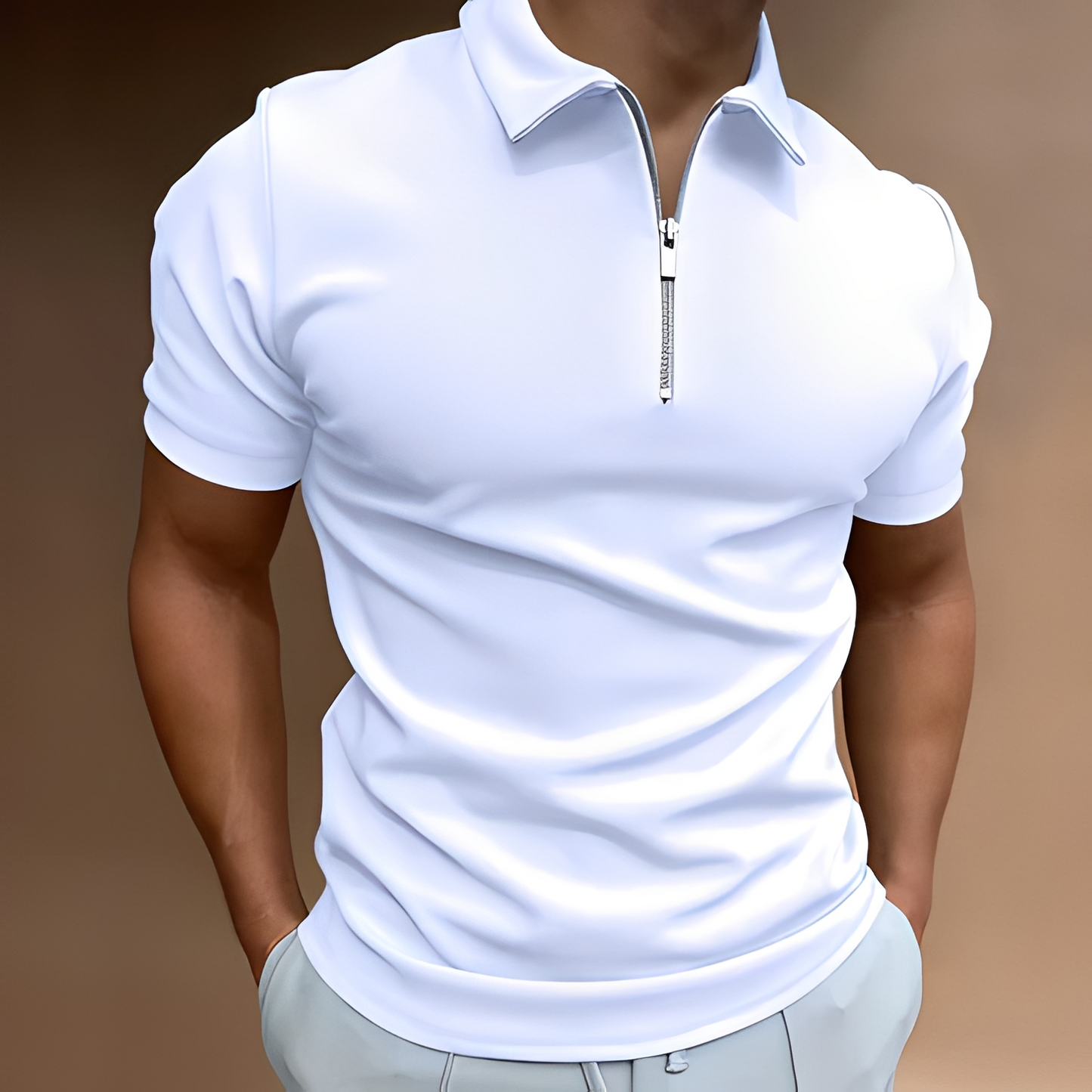 Bronny - Klassinen puolivetoketjullinen t-paita miehille