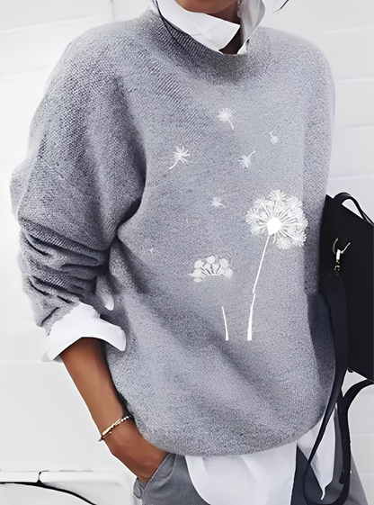 Milly - Tyylikäs, väljästi leikattu pusero painatuksella naisille