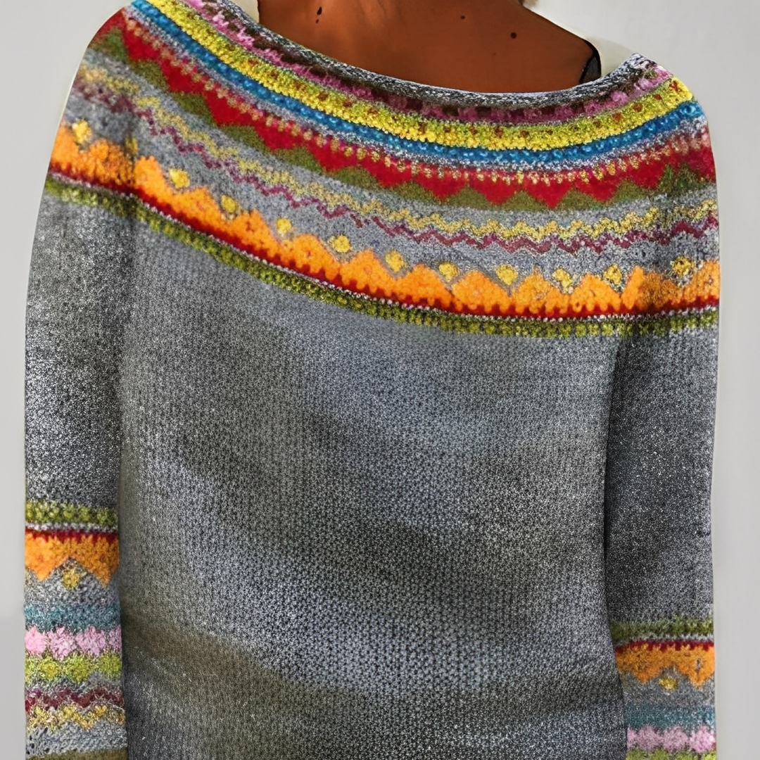 Stéphanie - Tyylikäs kuviollinen villapaita naisille