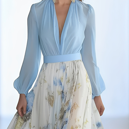 Sandrine - Hengittävä V-kaula-aukkoinen mekko naisille