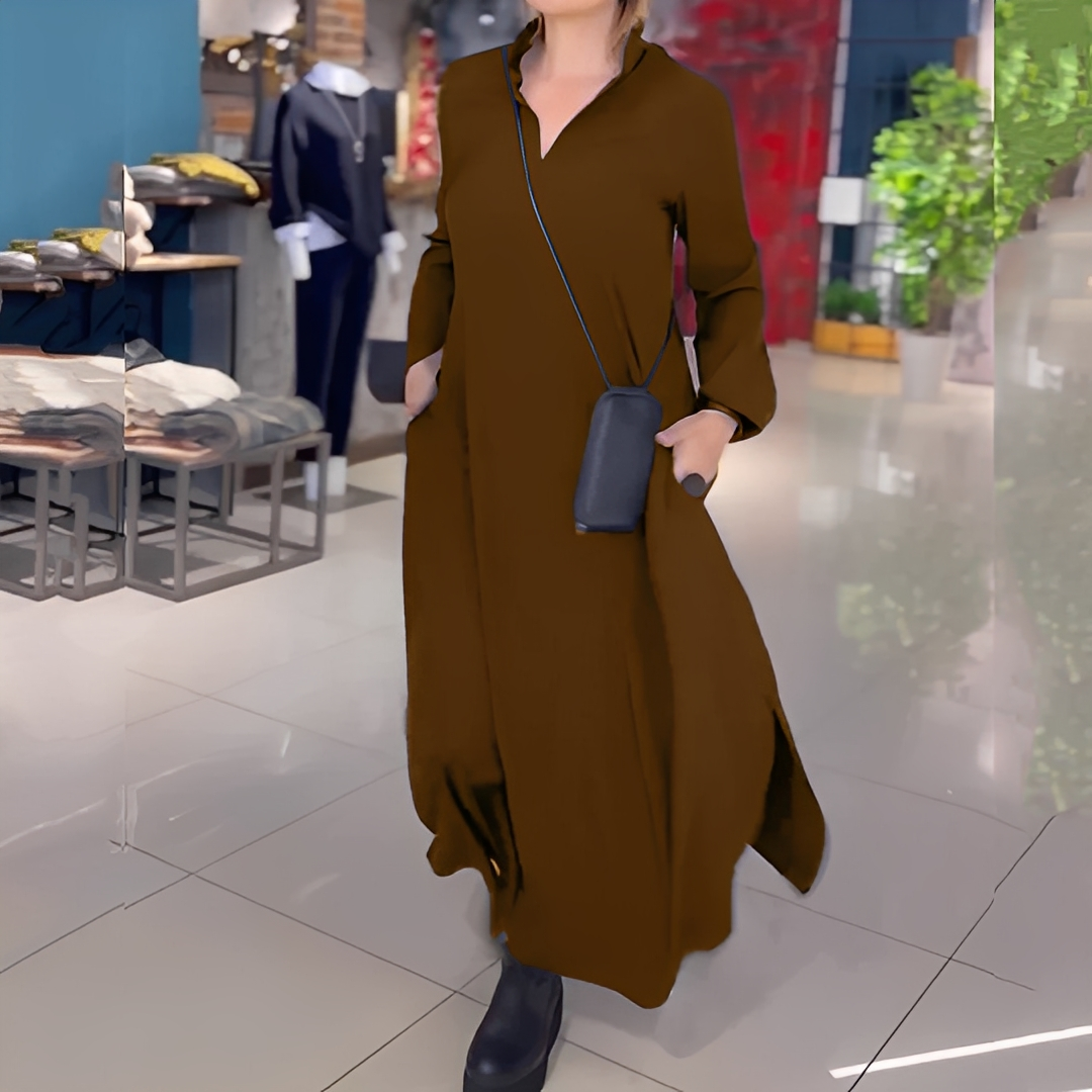 Hélène - Vapaa mekko sivuhalkiolla naisille