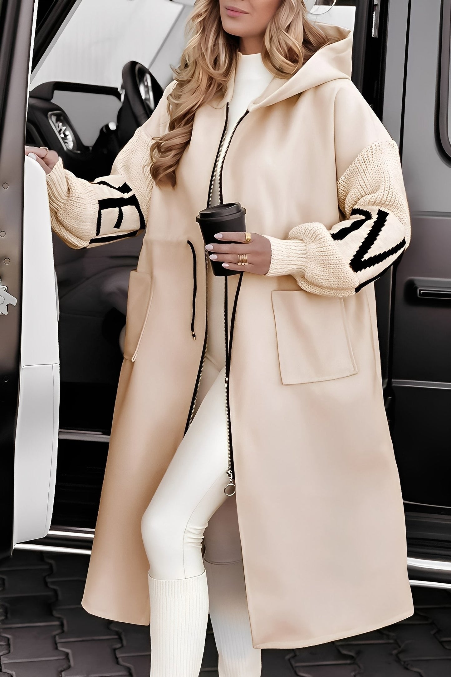 Eloise - Moderni pitkä takki hupulla naisille