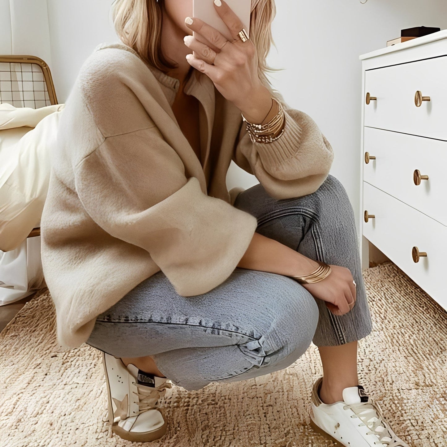 Mildred - Lämmin ylisuurikokoinen neuletakki naisille