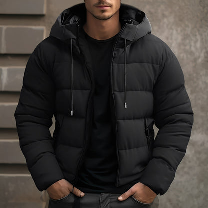 Georgie - Tyylikäs samettitakki hupulla miehille