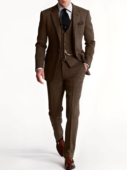 Desmond - Muotitietoinen kolmeosainen tweed-smokki miehille