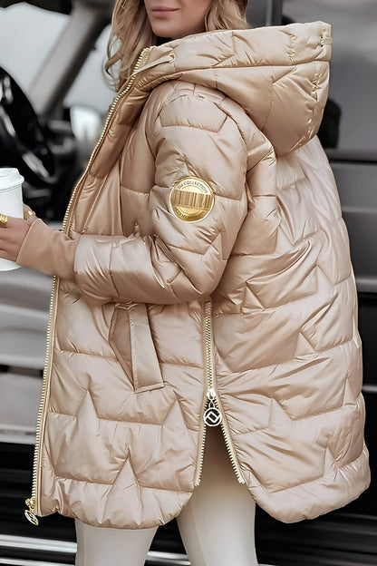 Georgina - Elegantti untuvatakki hupulla naisille