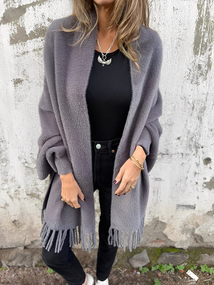 Bethany - Tyylikäs neuletakki hapsulla naisille