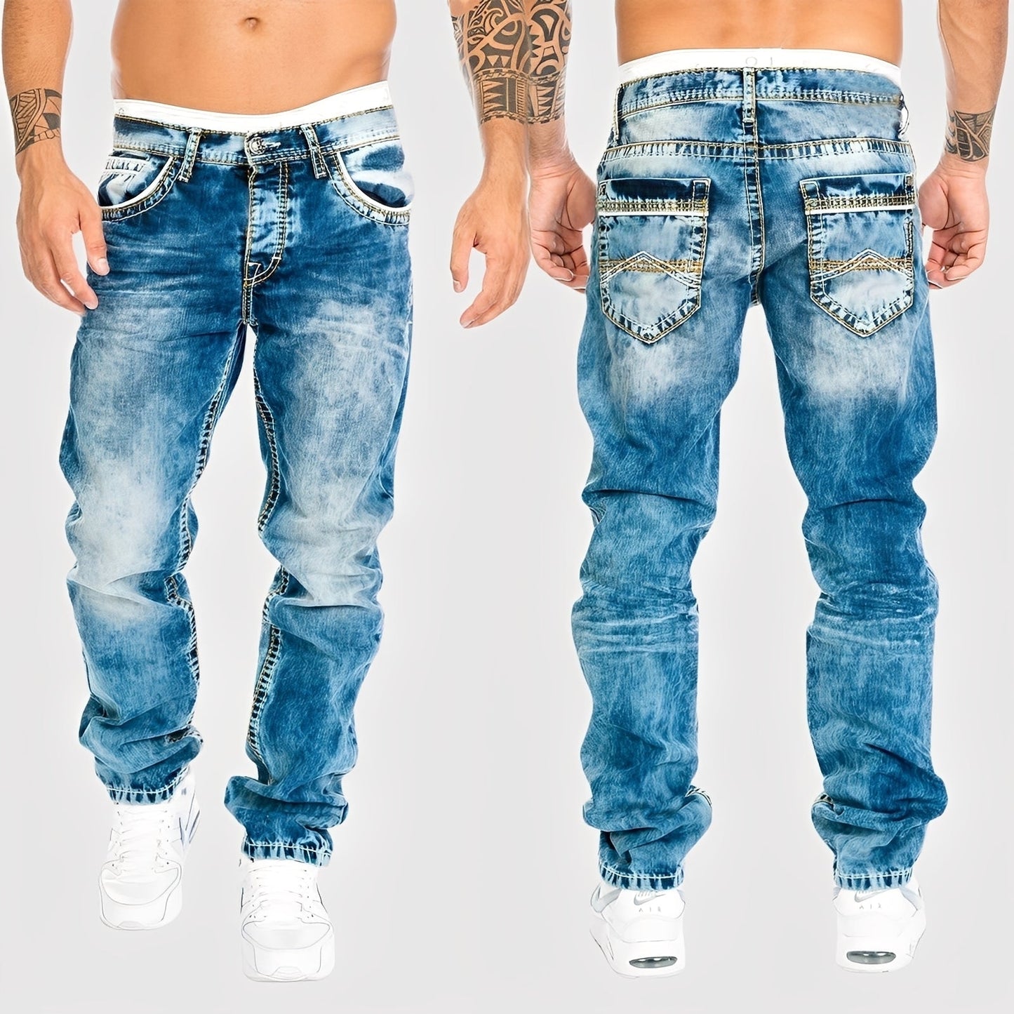 Chris - Rennot farkut leveillä lahkeilla miehille