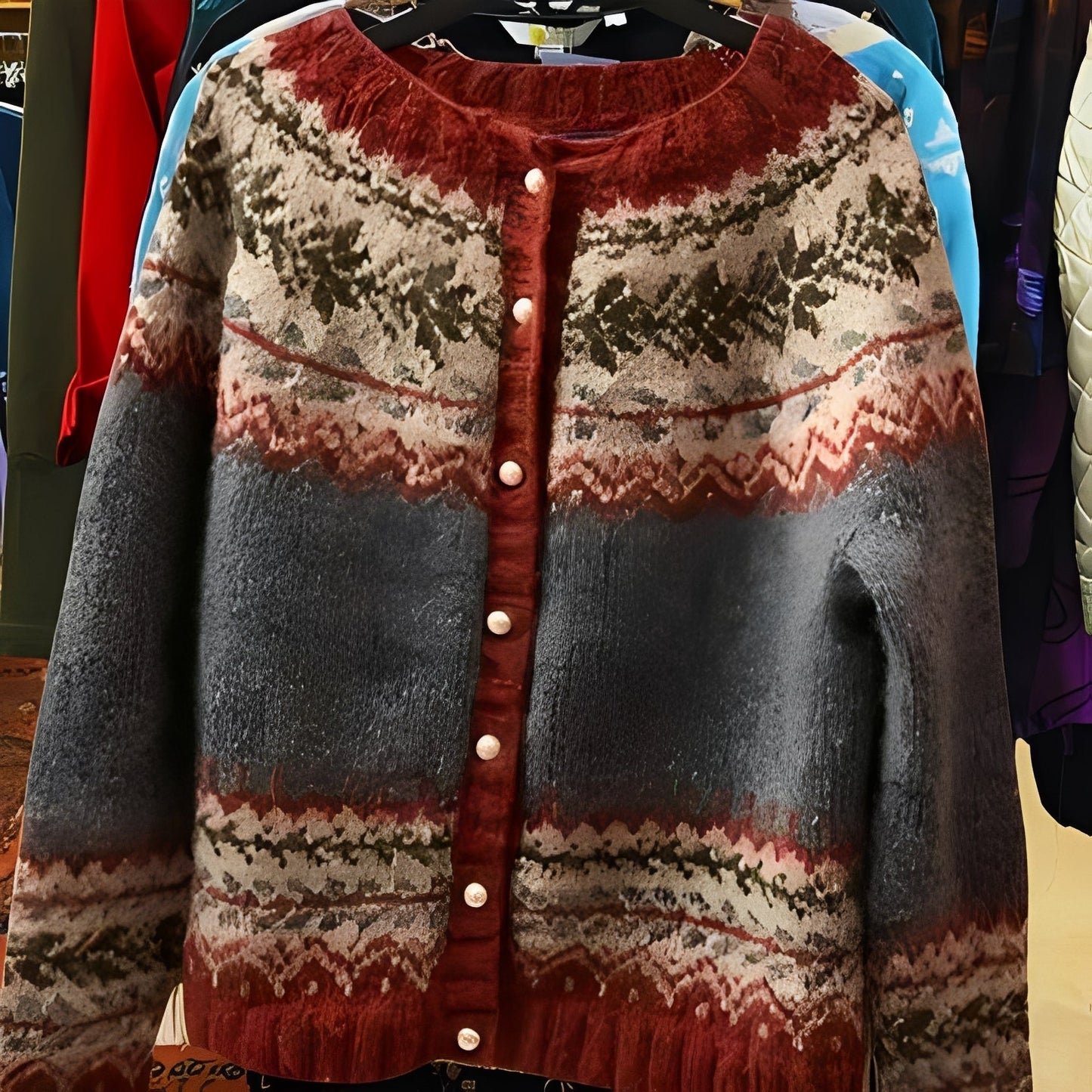 Nicola - Tyylikäs etninen neuletakki naisille