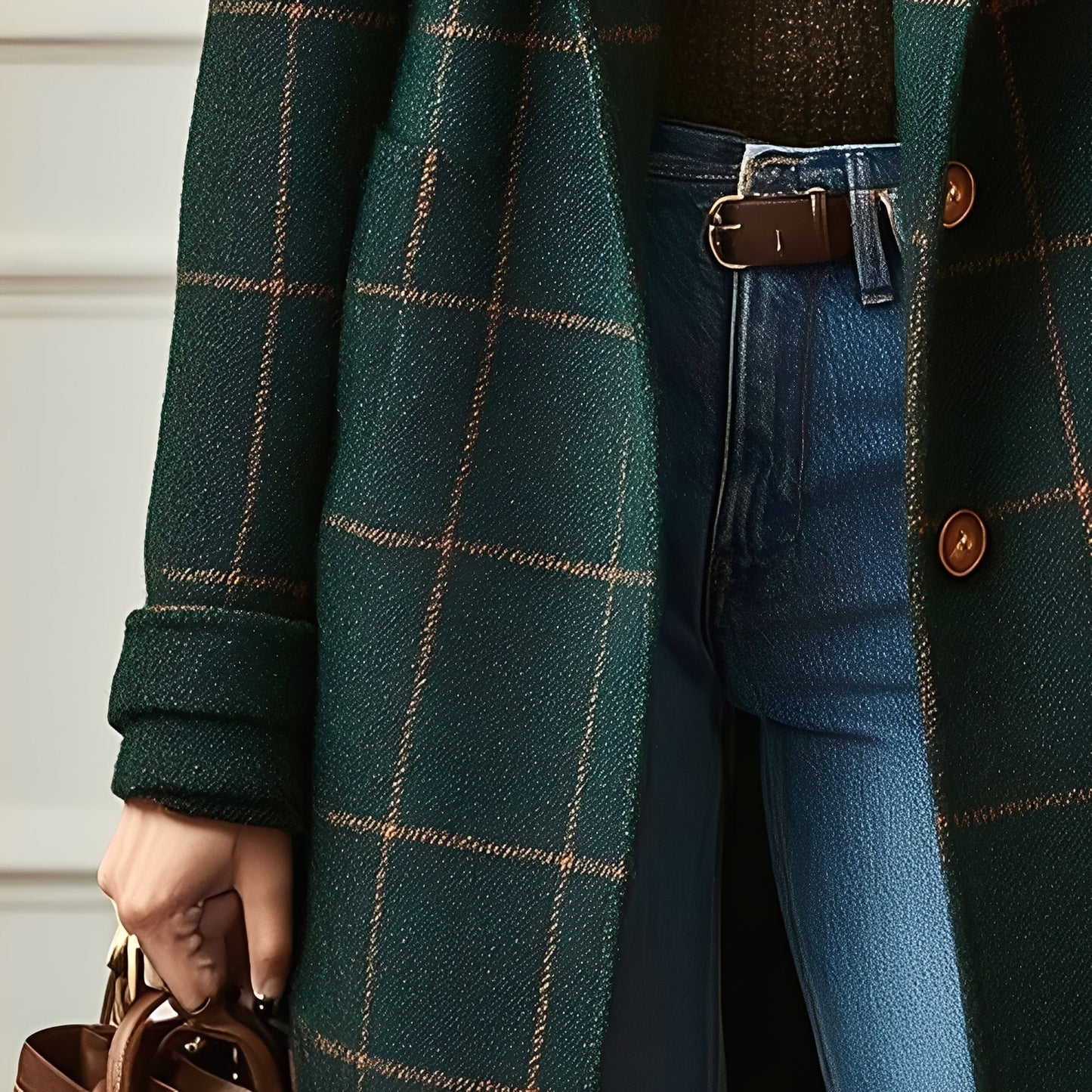 Moriah - Klassinen tweedtakki ruutukuviolla naisille