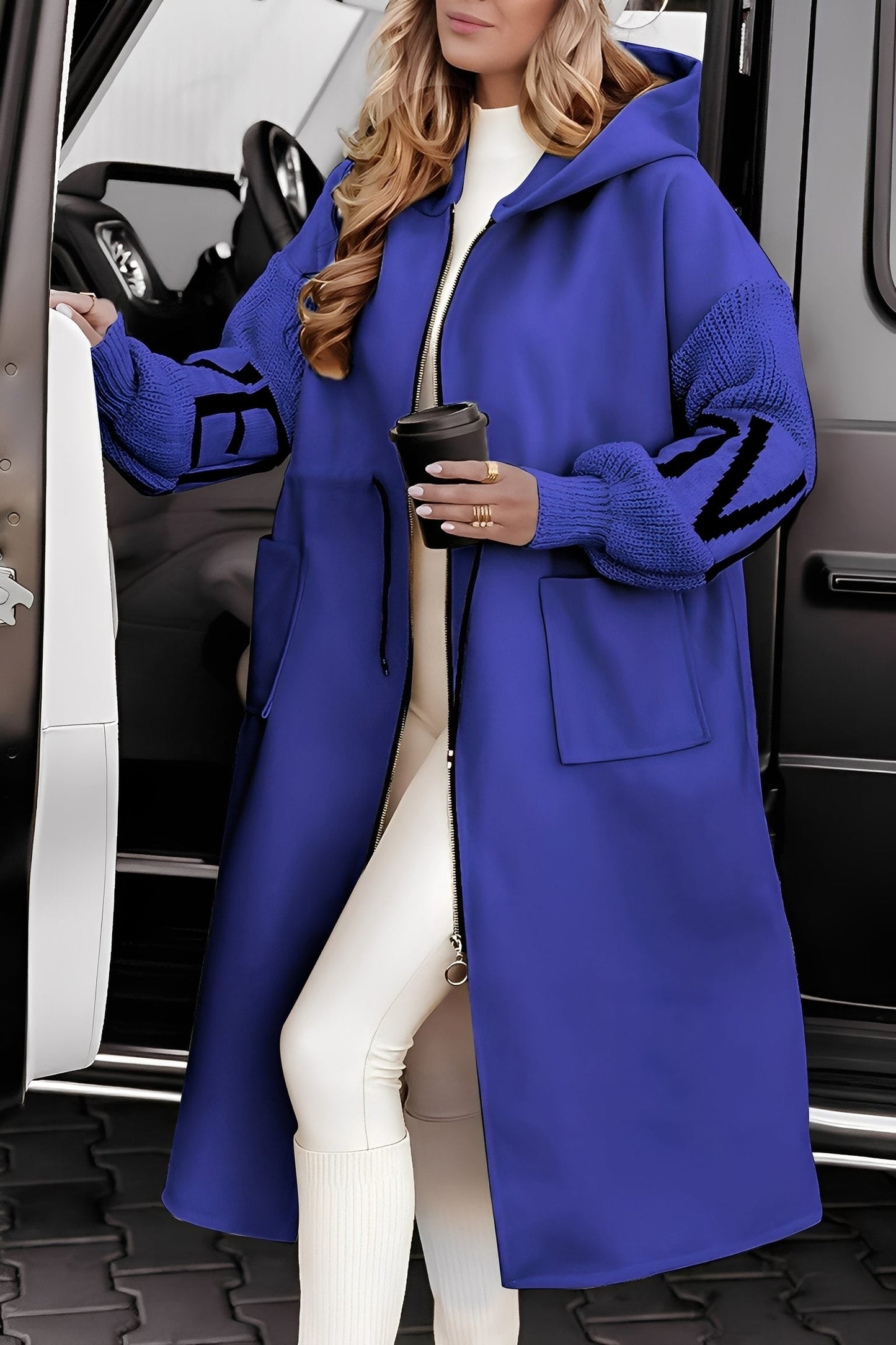 Eloise - Moderni pitkä takki hupulla naisille