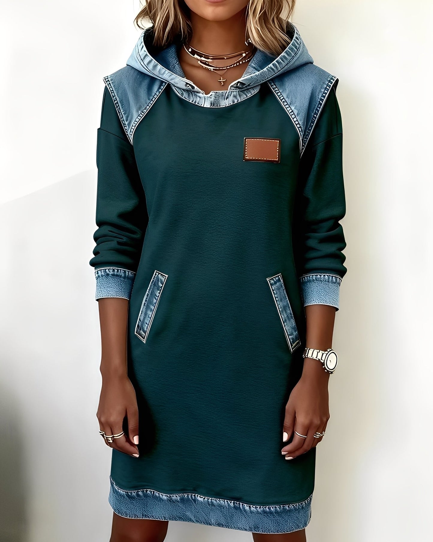 Catherine - Tyylikäs hupparimekko taskuilla naisille