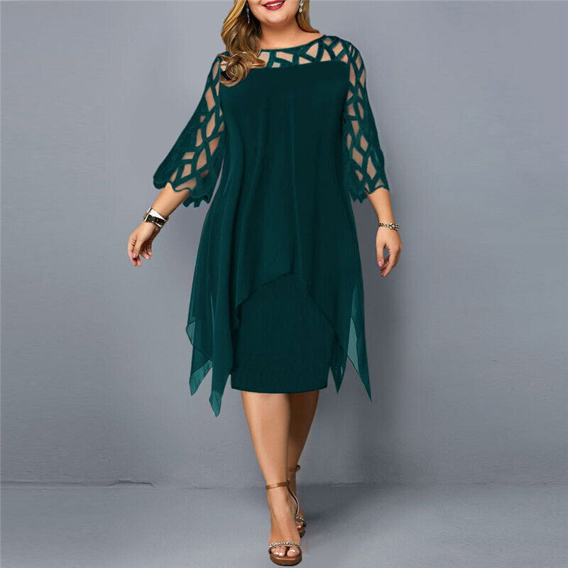 Salome – Tyylikäs Plus-Koko Midi-Mekko